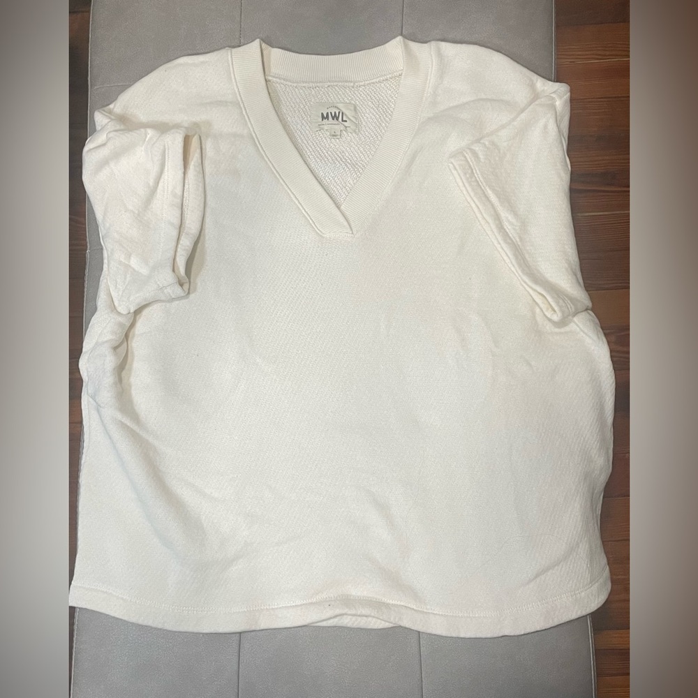 Madewell Airyterry V-Neck Sweatshirt Tee #MD302